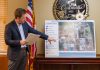 Bibb Medical Center CEO Joseph Marchant presents a grant proposal to the Centreville City Council.