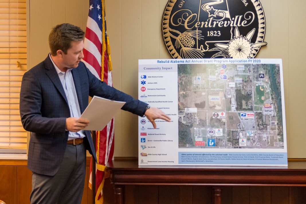 Bibb Medical Center CEO Joseph Marchant presents a grant proposal to the Centreville City Council.