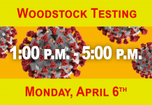 COVID-19 Drive-Thru Testing in Woodstock on Monday