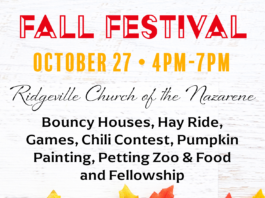 Ridgeville Church of the Nazarene Fall Festival – October 27, 4-7pm